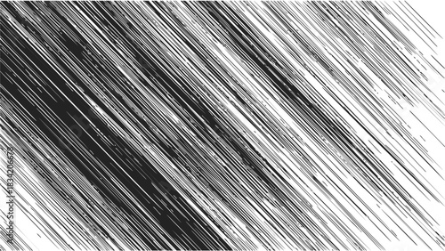 Black diagonal lines sketch hand drawn abstract pattern with dynamic streaks. Vector illustration