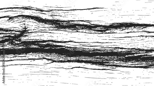Wood grain texture sketch, hand drawn horizontal lines and organic pattern. Vector illustration