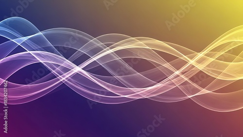 Abstract gradient background with flowing translucent white waves