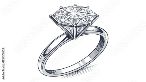 Elegant diamond engagement ring shimmers with artistic flair, perfect for bridal designs, jewelry promotions, and showcasing love's commitment