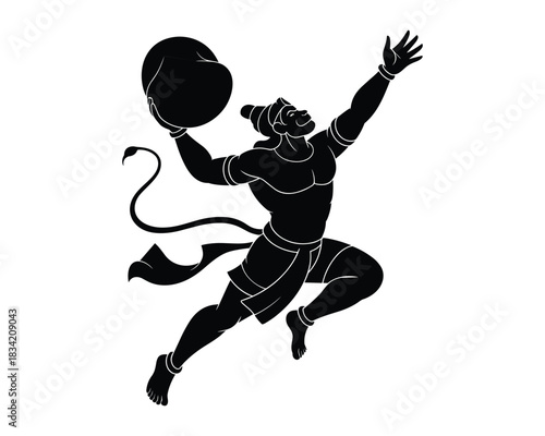 Lord Hanuman vector Silhouette illustration