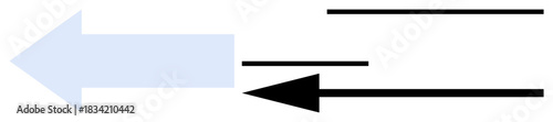 Opposite direction concept. Bold arrows pointing in reverse directions divergence, conflict, or contrasting ideas. Opposite choices, strategies, or perspectives. For education, decision-making