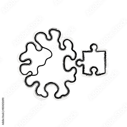 Puzzle pieces representing molecular docking and DNA analysis concept  