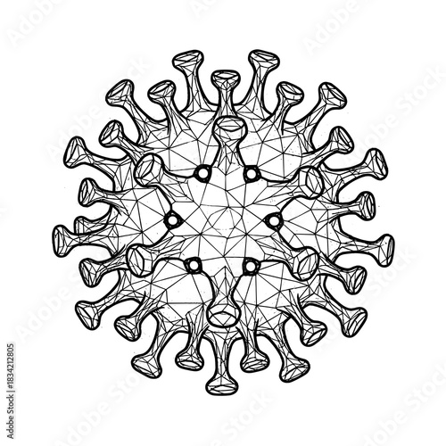 Abstract geometric representation of virus for medical research concept  
