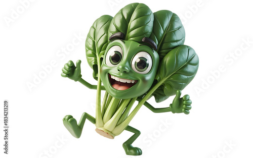 3d cartoon vegetables isolated on transparent background