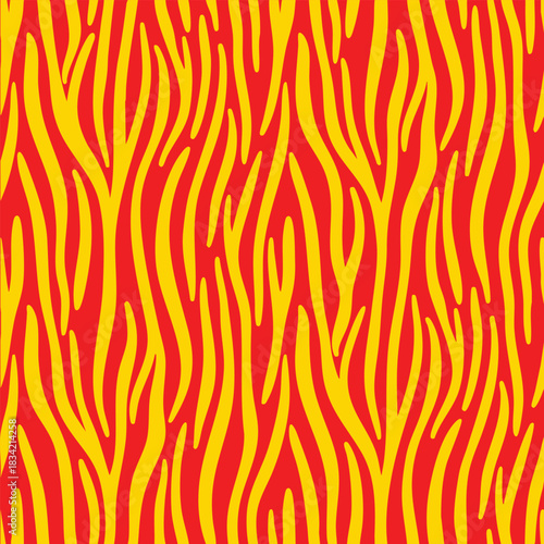 Vibrant Seamless Abstract Vertical Fire or Flame Stripes Pattern. fabric pattern	