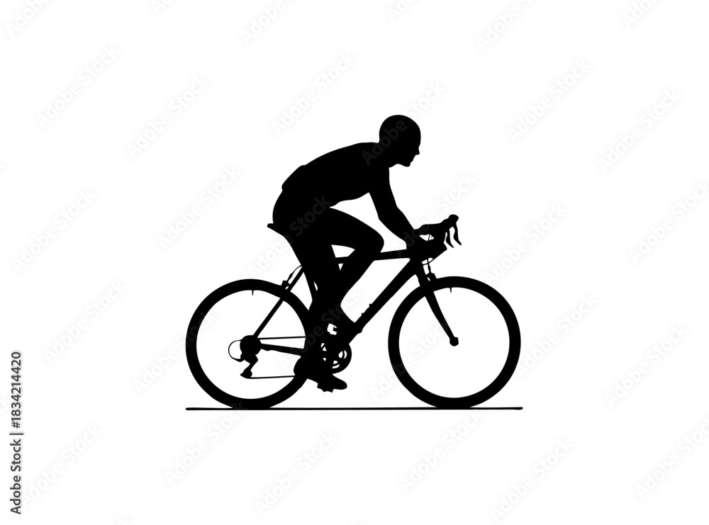 Obraz premium silhouette of a man riding a bike