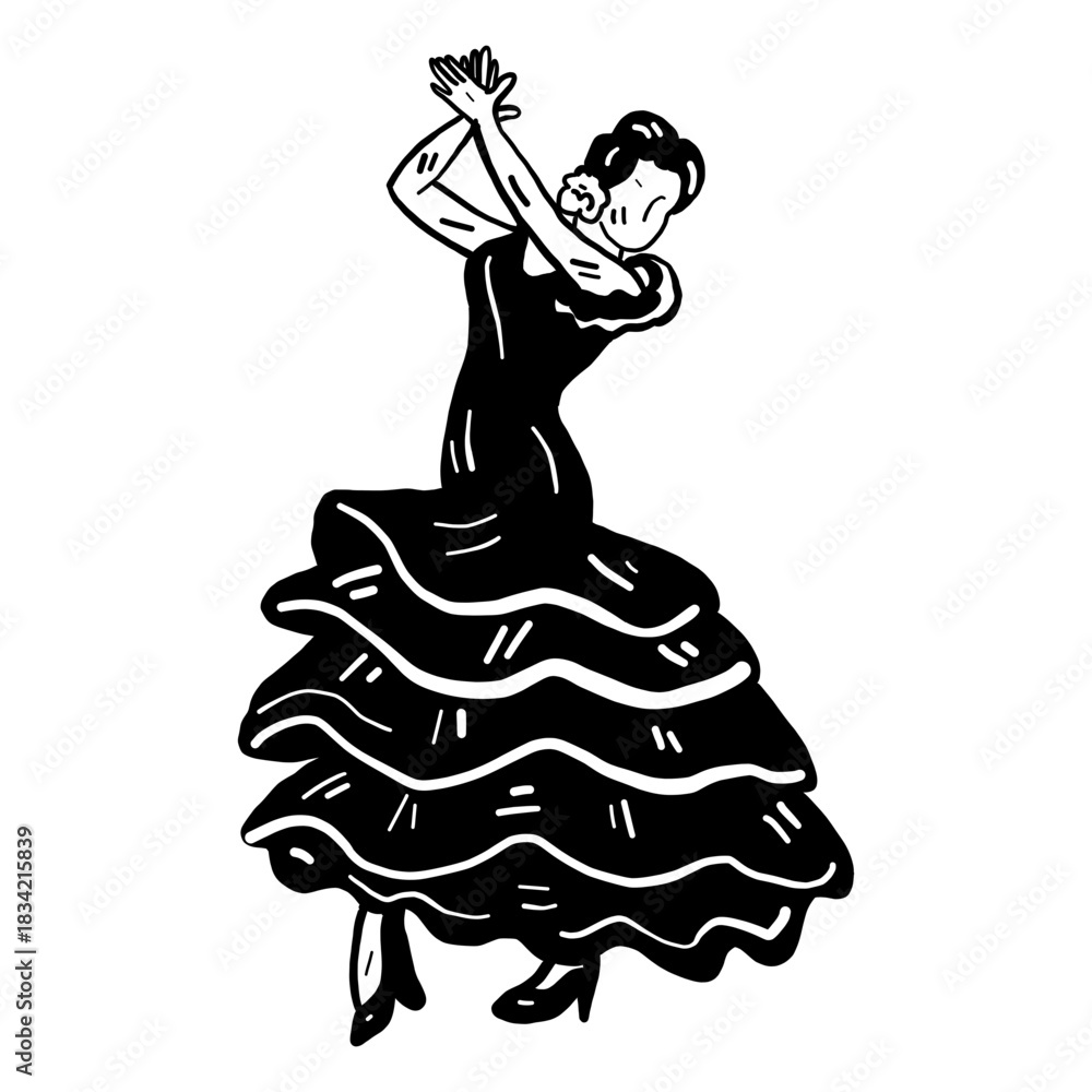 Naklejka premium Flamenco dancer clapping graphic