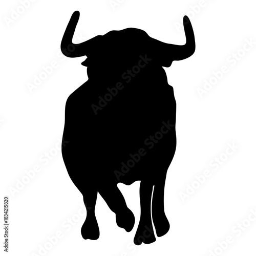 Fighting bull front view silhouette