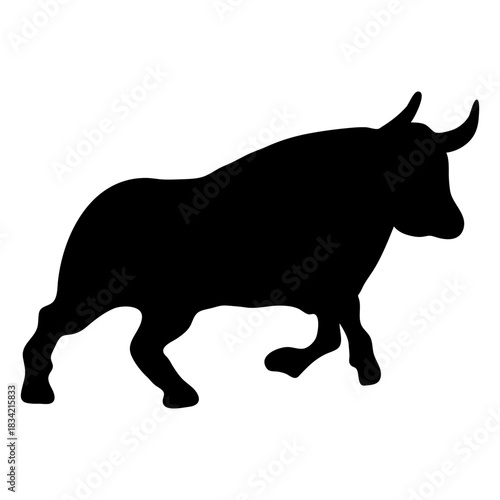 Fighting bull side view silhouette