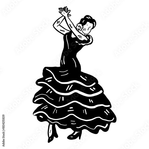 Flamenco dancer clapping graphic