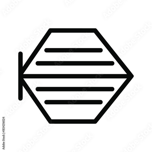 Stylized Beehive Line Icon, a Minimalist Black and White Vector Graphic.