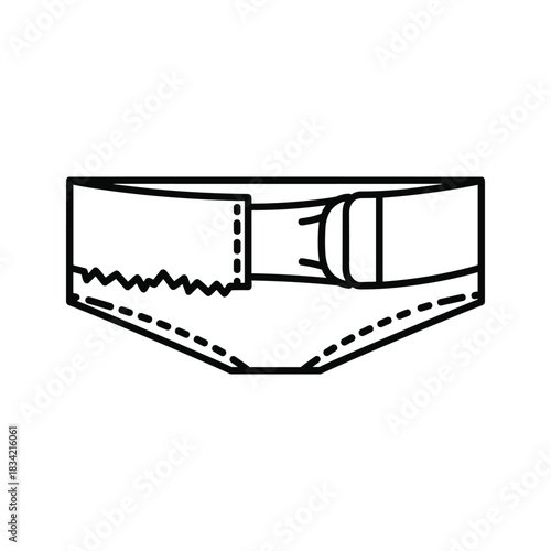 Adult diaper line icon, symbol of incontinence briefs and absorbent underwear for personal care.