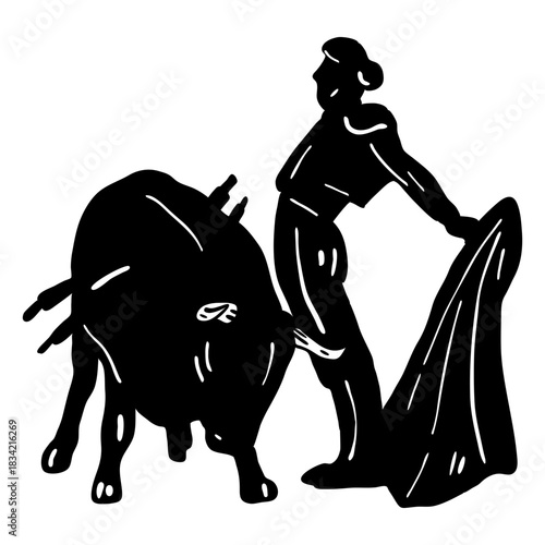 Toreador bullfighting silhouette