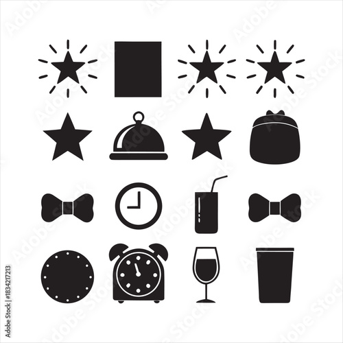 set of vector icons of summer