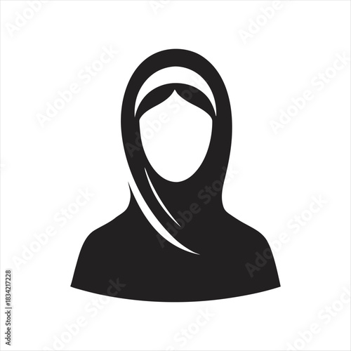 vector illustration of a woman hijab