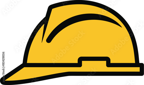 Yellow hard hat safety equipment for construction workers and engineers design