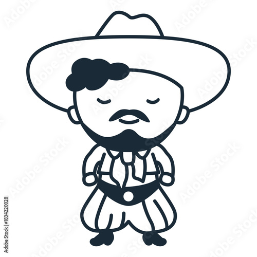Cute argentinian man dancing character stroke