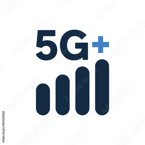 5g plus network signal strength indicator with bars