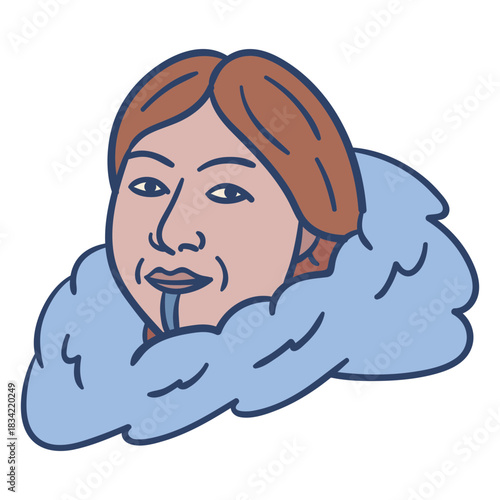 Eskimo woman face illustration