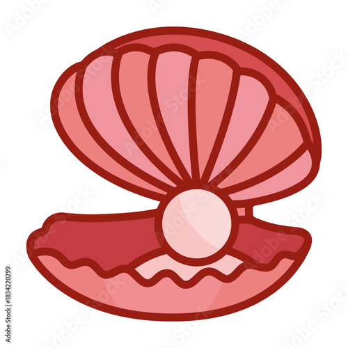 Oyster with pearl flat