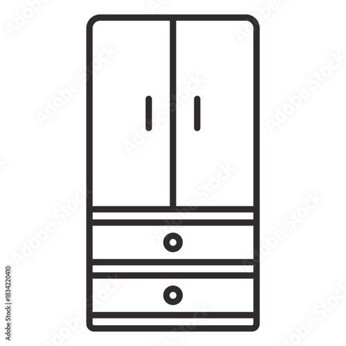 Two drawer wardrobe stroke