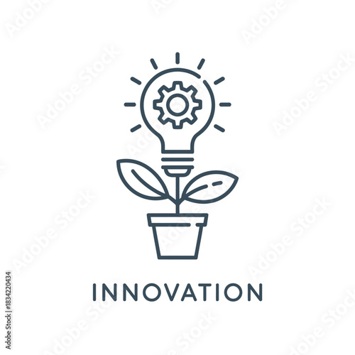 Growing innovation concept light bulb plant in pot