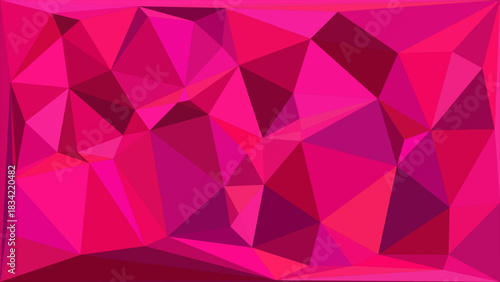 Vibrant magenta abstract background with geometric facets for modern design projects