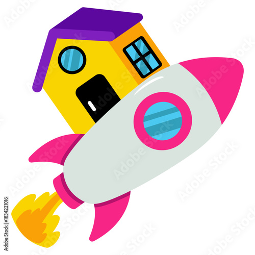 Trendy design icon of property startup 