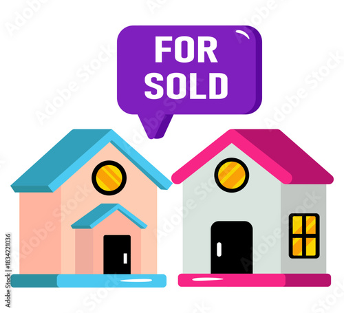 Perfect design icon of home for sold