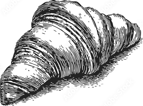 Croissant sketch hand drawn detailed bakery pastry illustration. Vector illustration
