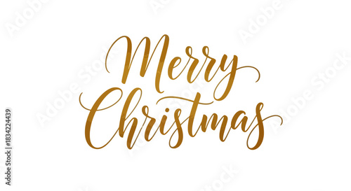 merry christmas lettering isolated  on white background