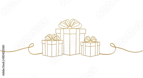 Christmas gift box isolated on white background