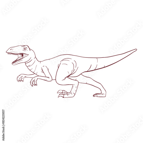 Dinosaur tyrannosaurus rex drawn