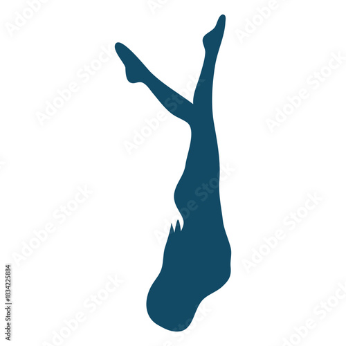 Dive down underwater girl silhouette