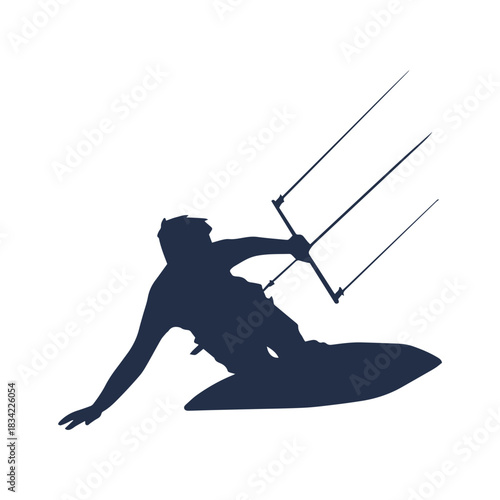Pose kite surfer silhouette