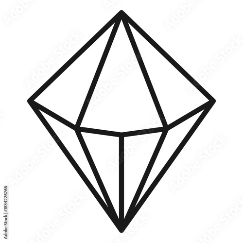 Stroke icon diamond shape crystal