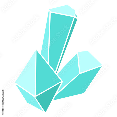 Top view blue crystals