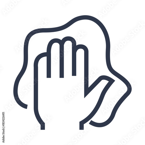 Wiping hand icon