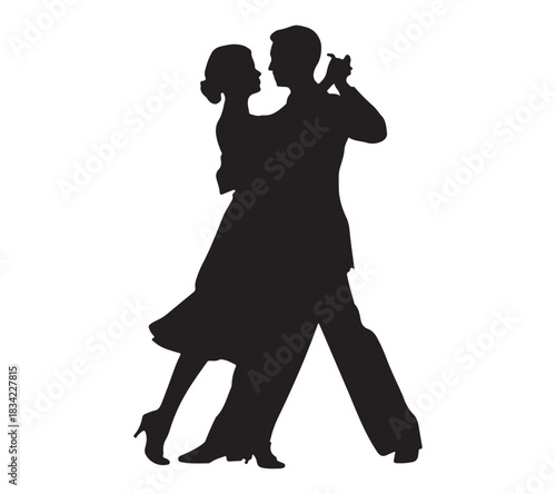  Elegant silhouette of a couple dancing together in formal attire