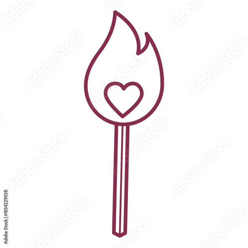 Valentine match stick heart