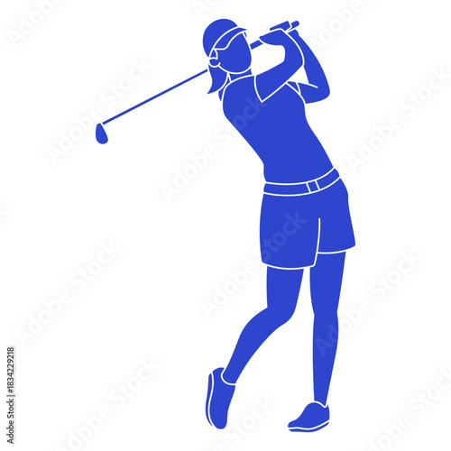 Golf player blue