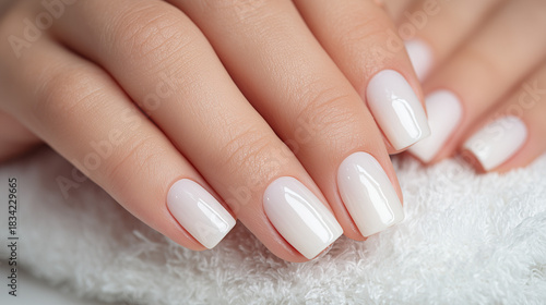 Close up of women s hands during manicure