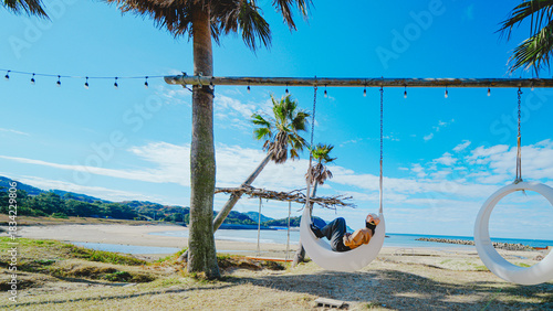 糸島の北崎海岸のブランコ