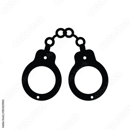 Handcuffs illustration of arrest symbol for law enforcement and criminal justice
