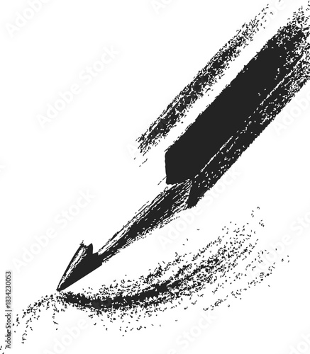 Pencil sketch hand drawn style with textured shading and dynamic scribble marks. Vector illustration