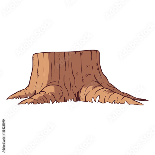 Cut tree trunk illustration