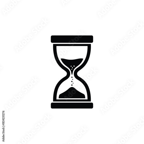 Hourglass icon with sand falling hourglass, sand, time, clock, timer, measurement