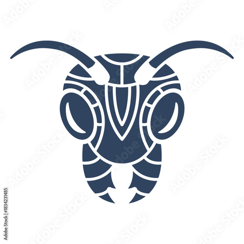 Mandala ant head blue