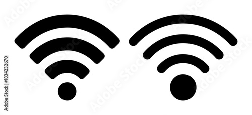Two wifi signal icons simple flat vector design element for web and mobile apps isolated on white background